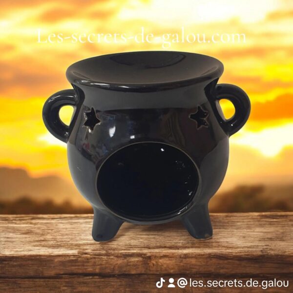 Brûle parfum chaudron noir