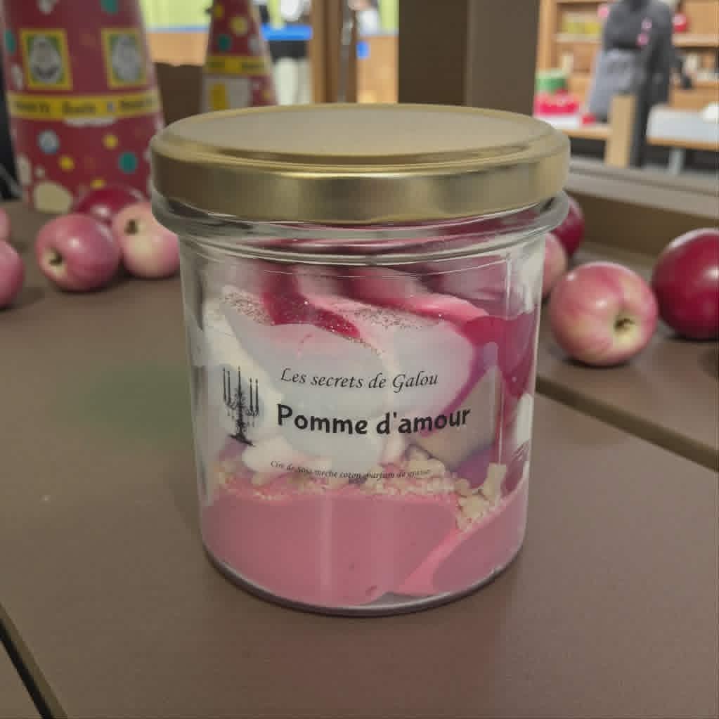 Bougie gourmande pomme d'amour